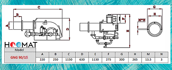 اطلاعات مشعل گاز سوز گرم ایران GNG90/15
