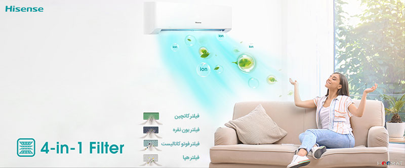 فیلتر 4in 1 اسپیلت دیواری سرد و گرم اینورتر هایسنس